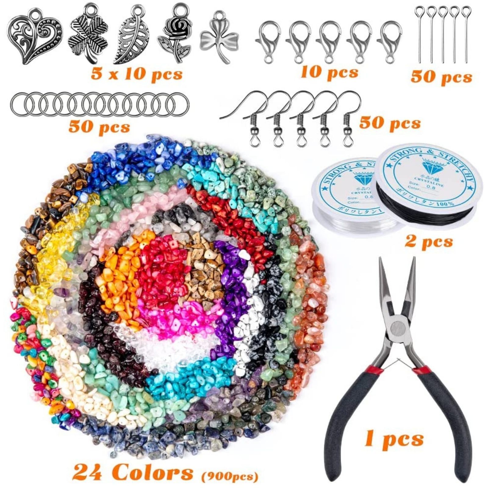 Customized Nature Stone Chips Bead Irregular Crushed Stone Handmade Jewelry Making Kit Accessory Jewelry Supply