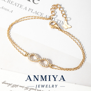 Perhiasan perak Sterling 925 gelang Strip Clover & Mobius dengan desain simbol tak terbatas untuk hadiah cinta abadi - Product Image 2