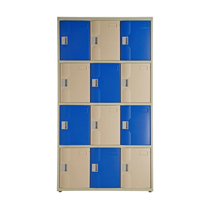 Casier durable anti-rouille à 9 portes et 3 niveaux en plastique vert et jaune pour campus universitaire, étudiants, avec fermeture automatique des portes en ABS et métal - Product Image 3