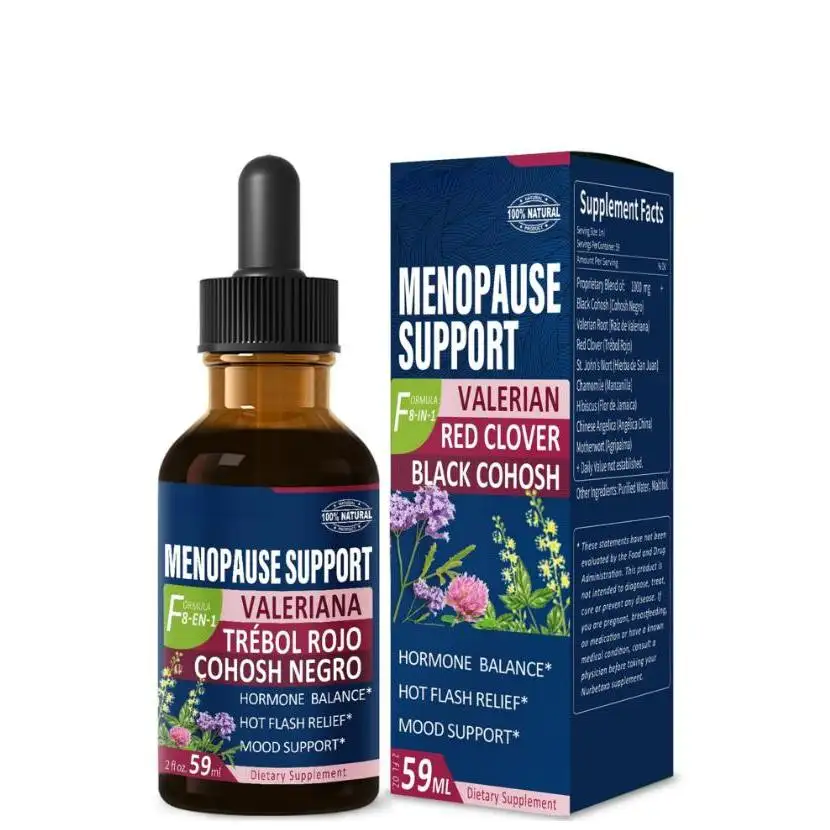 Black Cohosh Menopause Support Drops Natural Hormone Balance Menopausia Revitalize Liquid Drops Women Mood Relief Drink