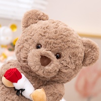 Jouet en peluche mignon, ours en peluche avec vêtements et accessoires, rose, animal en peluche personnalisé, cadeau de la Saint-Valentin, décoration de chambre, vente en gros, OEM personnalisé