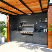 JOYEDA - Cuisine extérieure moderne personnalisée en acier inoxydable - Barbecues avec design intégré pour jardin et terrasse