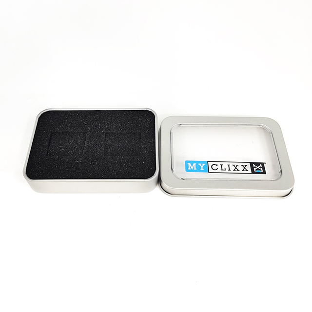 Small Rectangle USB Flash Drive Packaging Tin Box with UV Printing Clear PE Window Lid