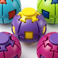 Jouet anti-stress 2 en 1 Spin Ball Fidget Toy, boule lumineuse musicale, jouet de puzzle pour enfants