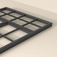 Ventanas Francesas de Estilo Rejilla con Marcos de Metal de Aluminio Forjado y Vidrio, Diseño Moderno y Elegante de EBON