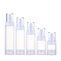 Flacon Airless PP Personnalisé avec Logo 30ml 50ml 80ml 100ml 120ml Rechargeable Givré Cosmétique Pompe Noire Sérum Crème Visage