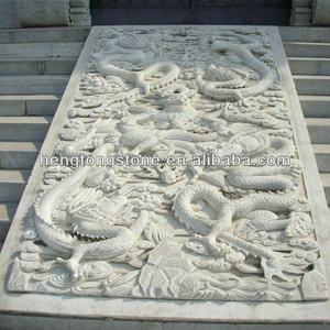 Patung Ukiran Bunga Marmer Gaya Antik Tiongkok Ukiran Dinding - Product Image 5