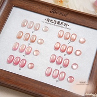 Vernis à ongles gel effet œil de chat Moonlight Ballet 15ml LED Série rose nude Lumière dorée brillante Perles de verre satinées effet soie Gel pour ongles