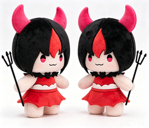 Fabricant de jouets en peluche Chibi Devil sur mesure OEM, adorable poupée démonièche en peluche avec collier et ailes de chauve-souris pour promotion - Product Image 6
