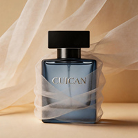 Flacon de parfum en verre de luxe, carré, à fond épais, vide, avec logo personnalisé et coffret cadeau pour parfum de marque et coffret cadeau