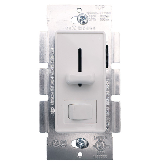 USLINSKY 0-10V Commercial Dimmer 120V/277V 5A/3A for LED/CFL, External Minimum Voltage Adjustment with 711 Wall Plate