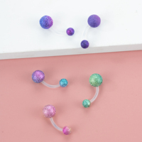 Vente en gros directe usine : Bijou de corps piercing de nombril bohème en acrylique texturé multicolore, pour mariage, unisexe, cadeau tendance