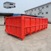Conteneur de recyclage empilable de 15 m³ avec système de levage par crochet en acier doux pour les déchets solides de construction