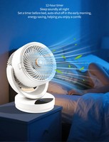 Ventilador de Circulación con Difusor de Aroma, Carga USB Inalámbrica, Oscilación Automática Silenciosa, Luz Nocturna de 3 Colores, Plástico, para Dormitorio u Oficina