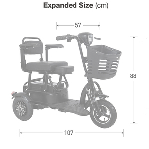 Tricycle Électrique Mini 48V Ouvert à Trois Roues <span class=keywords><strong>pour</strong></span> <span class=keywords><strong>Deux</strong></span> <span class=keywords><strong>Personnes</strong></span> Vente en Gros - Product Image 6