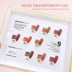 Miss Gooey 9가지 누드 네일 폴리쉬, 반영구 쏙오프 젤 폴리쉬 세트, 헤마 프리 UV 젤 네일 아트 디자인 네일 용품 살롱용 - Product Image 2