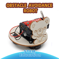 Nuevo Kit de Educación de ciencia Stem Diy Robot inteligente para evitar obstáculos Coche de juguete de madera para niños Juego