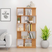 Étagère ouverte modulable à 5 niveaux en chêne foncé, étagère de rangement moderne en MDF pour salon, chambre et bureau