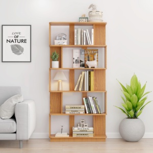 Estantería Abierta de 5 Niveles en Roble <span class=keywords><strong>Oscuro</strong></span>, Combinable, Moderna, de MDF, para Sala de Estar, Dormitorio u Oficina - Product Image 3