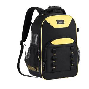 Mochila para herramientas de tela Oxford, 15-19 bolsillos, capacidad de 200 libras, correas ajustables, cierre de cremallera, bolsa de herramientas amarilla para electricistas - Product Image 1