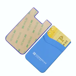 कस्टम लोगो 2 डबल परतों 3 3M चिपकने वाला मोबाइल फोन बटुआ चिपचिपा जेब स्मार्ट सिलिकॉन कार्ड धारक फोन