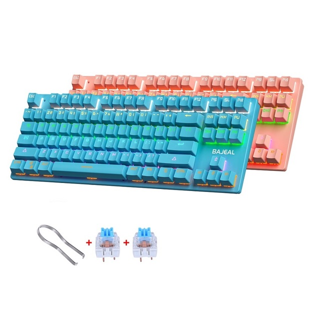 Hot Seller 87-key Wired Blue Switch Mechanical Keyboard RGB Backlt Support Hot Swap Gaming Mechanical Keyboard
