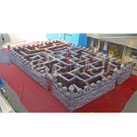 Grand labyrinthe gonflable noir, jeu de labyrinthe gonflable pour adultes pour les fêtes