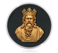 Pièce de monnaie en cuivre fin 999 de 5 oz, pièce commémorative personnalisée irrégulière avec buste de roi en relief 3D, pièce de collection OEM de 5 oz