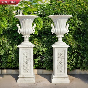Jardinières en marbre blanc YOUFINE pour les parcs publics et les jardins botaniques en extérieur - Product Image 4