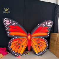 Décoration de fête sur le thème du jardin, papillon gonflable pour la cour, papillon gonflable suspendu pour fête de jardin