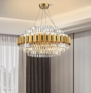 Zèle Éclairage Décoratif Or Salon Éclairage Suspendu Led Plafond De Luxe K9 Cristal Lustres Modernes - Product Image 1