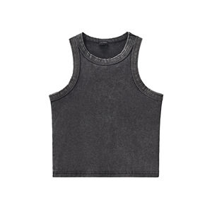 เสื้อครอปเอว Y2K คอร์320GSM แท้งค์ถูกทำลายแนววินเทจ - Product Image 4