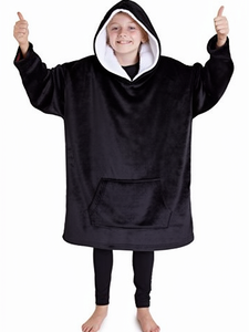 Eco-Friendly Modern <strong>Minecraft</strong> Kids' Oversized <strong>Hoodie</strong> Fleece Robe-Solid Color Printed Design Lightweight One Size - Product Image 1