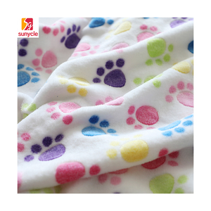 <span class=keywords><strong>Tissu</strong></span> en molleton de flanelle 100% polyester imperméable à l'eau organique imprimé sur mesure revêtement de jouet de conception de patte de <span class=keywords><strong>chien</strong></span> mignon corail - Product Image 6