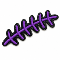 Patchs de football en gros, broderie 3D gonflée, thermocollants, à paillettes, pour vêtements, chapeaux et sacs, thème universitaire américain