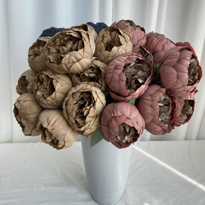 Ramo de Peonías Redondas Suzume Ii de 10 Cabezas, 48 cm, Flores Artificiales de Alta Simulación, Decoración para Bodas y Hogar - Product Image 1