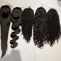 Pelucas de Cabello Humano Birmano Ondulado Profundo Ombre Marrón para Mujer, Sin Pegamento 2T, Pelucas Frontales de Encaje HD 13*6, Rubio Ceniza, Liso Extremo 13*4