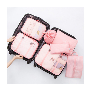 7 pezzi <span class=keywords><strong>Set</strong></span> borsa da viaggio organizzatore abbigliamento deposito <span class=keywords><strong>valigia</strong></span> Kit biancheria intima calze scarpe borsa da viaggio <span class=keywords><strong>Set</strong></span> di valigie borsa da viaggio