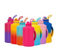 Bouteille d'eau unique en acier inoxydable de 74oz, pichet d'eau isolé avec poignée, bouteille d'eau de grande capacité