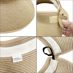 Custom Logo Sun Visor <b>Hat</b> Foldable <b>Straw</b> <b>Hat</b> <b>Summer</b> Beach <b>Hats</b> for Woman - Product Image 5