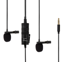 Micrófono de Condensador Omnidireccional BY-M1 con Cable para Auriculares, para Teléfono Inteligente y DSLR, con Cancelación de Ruido, Material Metálico