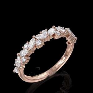 Nouvelle conception classique, bague de fiançailles et de mariage en or massif 14 carats avec diamant taille marquise VVS, idéale pour les anniversaires et les occasions spéciales - Product Image 4