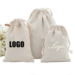 Yeniden keten İpli çanta kumaşı saklama çantası için çeşitli eşyalar meyve sebze mutfak çanta üretmek büzgülü torba - Product Image 1