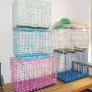 Katı desen plastik tepsi ve kutu ambalaj ile katlanabilir çelik tel tavşan kafesleri-çevre dostu evcil hayvan kafesi Housees - Product Image 1