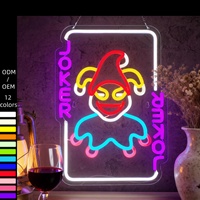 Enseigne néon LED Visage de Joker emblématique - Décoration murale audacieuse pour salle de jeux, bar, club et studio personnel