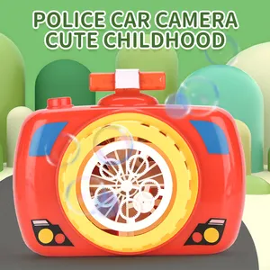 Cute Shape Police Car 5 Holes Bubble Camera Toys Outdoor Garden Electric Bubble Machine Kids Soap Water Toy