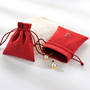 Pochettes pour cordon coulissant, en velours, 100 pièces, emballage personnalisé, pour bijoux, vente en gros - Product Image 5