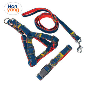 <span class=keywords><strong>Collar</strong></span> de correa de perro de mezclilla duradero y resistente ajustable OEM HanYang sin tirones para entrenamiento caminar correr para perros grandes, medianos y pequeños - Product Image 1