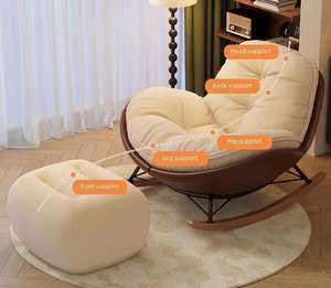 Hot <strong>Sale</strong> Modern Single Rocking Lazy Sofa <strong>Chair</strong> Soft Upholstered Living Room Bedroom Furniture <strong>Reclining</strong> Lounge <strong>Chair</strong> for Balcony - Product Image 4