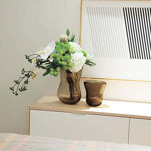 Jarrón Grande de Vidrio Marrón con Forma de Cuerno, Decoración para Dormitorio, Decoración para el Hogar - Product Image 4